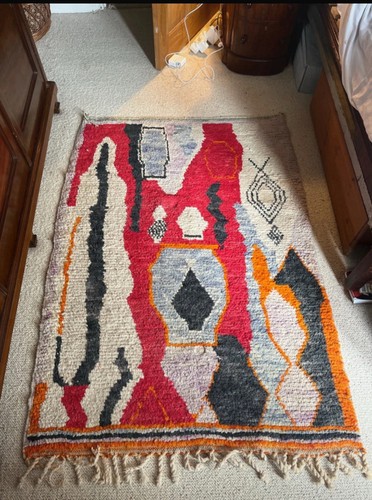 Moroccan geometric azilal wool - geometric,