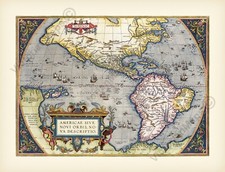 Antique map america north - map, &