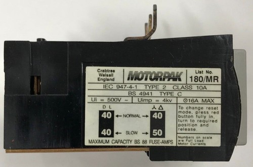 Crabtree 180 overload relay - overload,
