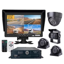 1080P AHD 4CH Car Vehicle DVR MDVR Rear View CCTV Security Camera 7" Monitor Kit
