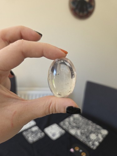 Clear quartz small palmstone - small,