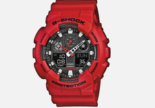 Casio G-SHOCK GA-100B Men's Watch - RED Premium Watch - Waterproof Shock Resist