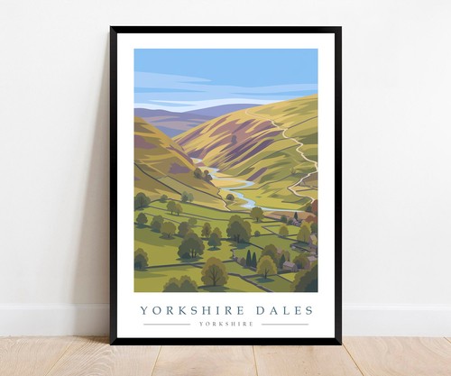 Yorkshire dales travel poster - dales,
