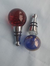 Pair Of Glass Wine Bottle Stopper, Christmas Gift.
