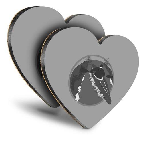 Heart mdf coasters bw - -,