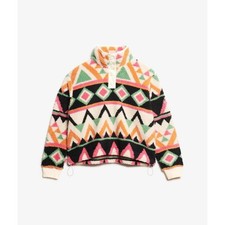 Superdry supersoft abstract print henley jumper Pink