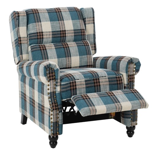 Recliner armchair tartan chair - tartan,
