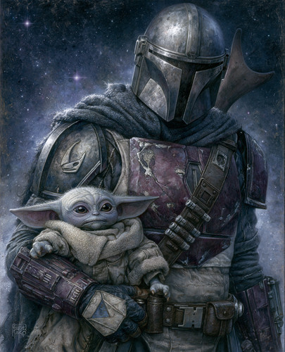 The mandalorian cradling - the,