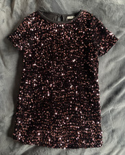 Girls' Sequin Dress Black/Pink Sequins, Age 4-5, Party Occasion