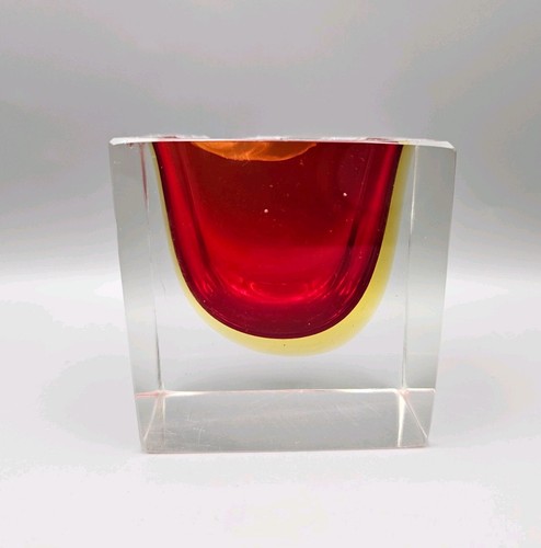 Sommerso murano faceted red - murano, red/