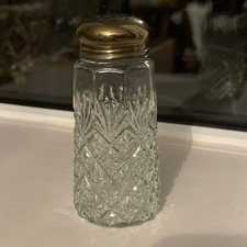 Early 20th Century Pressed Glass Sugar Shaker With Metal Lid