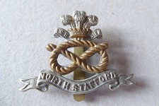 Vintage bi-metal cap badge NORTH STAFFORD REGT