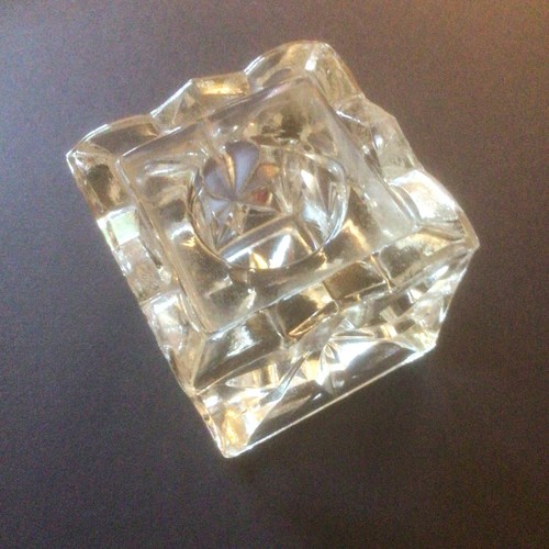 Solid crystal glass - glass, cube