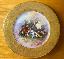 Vintage Limoges France Fragonard Courting Couple Art Ceramic Collectors Plate