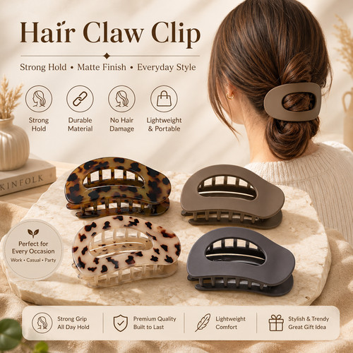 4pcs flat hair - flat, clips