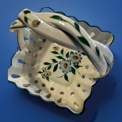 Ceramic floral basket made - ceramic,