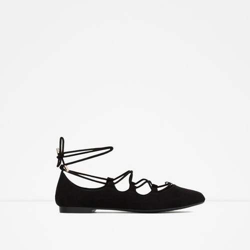 Zara women black lace up - zara, women's