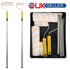 12PCS Paint Roller Kit Wall Ceiling Extendable Handle Painting Tool Runner Brush