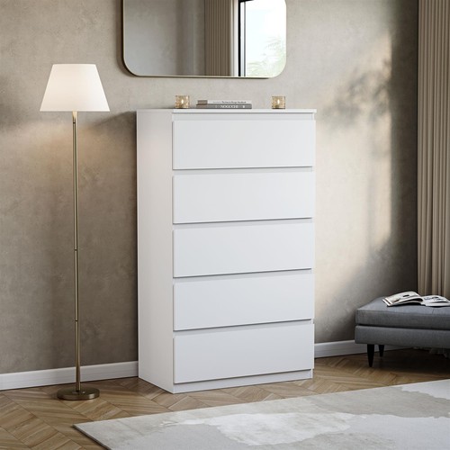 Modern white chest drawers - white,
