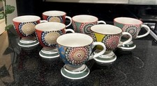 Seven Multicoloured Oka Florya Cups