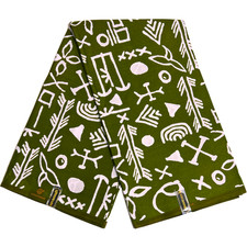 Olive Green Ankara African Wax