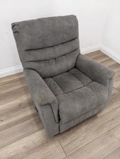 ARMCHAIR Thomasville Manual Recliner Rocker Swivel Chair Grey Faux Suede