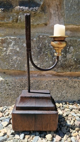 Antique wrought iron rushlight