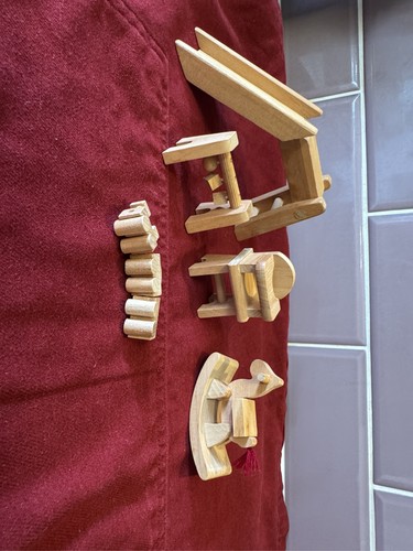 Wooden dollhouse nursery - wooden,