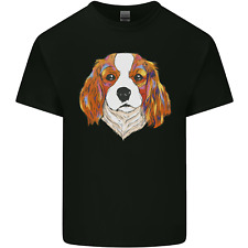 A Colourful King Charles Spaniel Dog Mens Cotton T-Shirt Tee Top