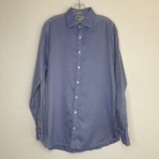 Marks & Spencer Mens Savile Row Inspired Shirt Size 15 Blue Luxury Fine Cotton