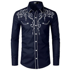 Mens Retro Embroidery Shirt
