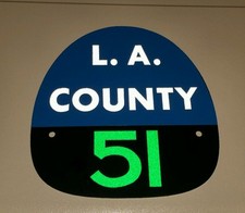 LA COUNTY 51 "EMERGENCY 51" FIRE HELMET SHIELD Paramedic Green