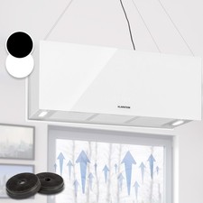 Cooker Hood Island Cooker Extractor Hood 90 cm Kitchen Ceiling Hood Steel White