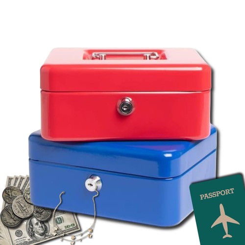 Metal cash box strong - box,