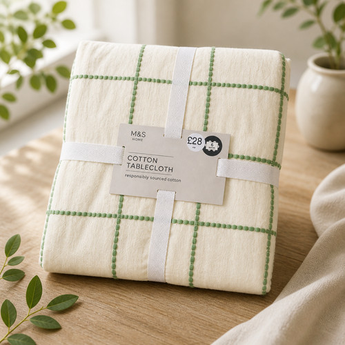 Cotton tablecloth green - cotton,