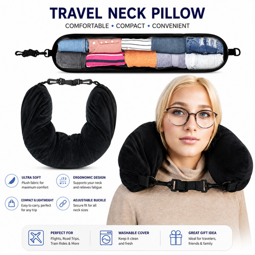 Travel neck pillow with - neck,