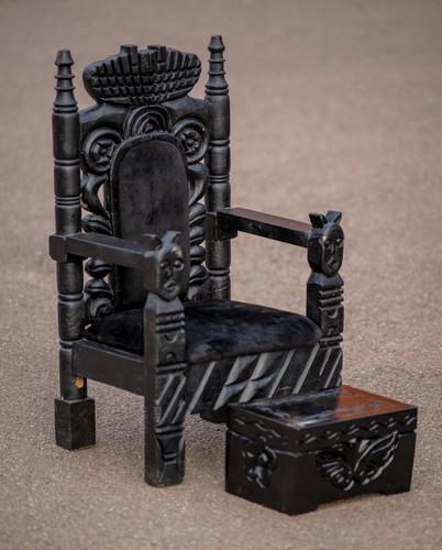 Black carved wooden - black,
