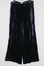 JIGSAW NAVY CRUSHED VELVET WIDE LEG TROUSERS SIZE 14 POCKETS XMAS SILK RRP £140