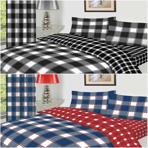 Duvet set tartan quilt cover - set,