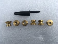 2BA brass-terminal-nuts,  .4in deep  .51in dia knurled thumb nuts, Qty 6