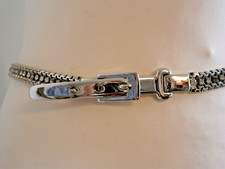 NANNI Silver Belt Metal Paste Set Adjustable Snake Style Link Diamante Gem