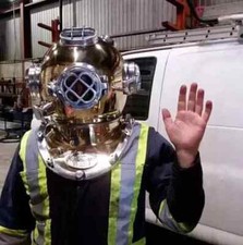 US Navy Mark V Diving Helmet – Full Size Antique Brass Deep Sea Diver Gift