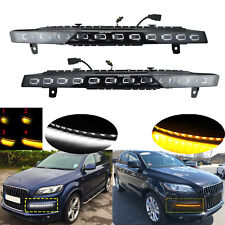 L+R Dynamic LED Front Bumper Turn Indicator Light DRL For Audi Q7 4LB 2010-2015