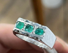 Natural Emerald Ring Sterling