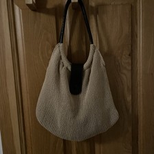 Hobbs Stunning Leather & Knitted Brown Shoulder Bag very good condition 