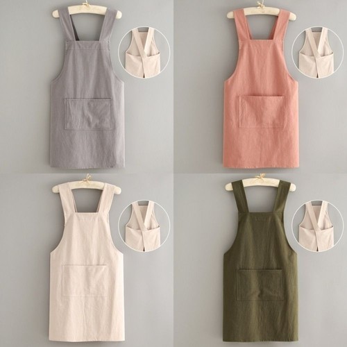 Cotton cross back apron - cross,