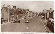 RP Postcard - Vintage Cars, Newtown Street, Duns, Berwickshire, Scotland.