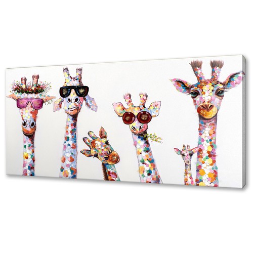Funky giraffes canvas - giraffes,