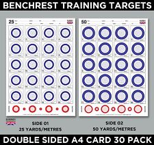 Benchrest Shooting Training Targets A4 Sheets Air Rifle Pistol 2 Sided - 30 pack