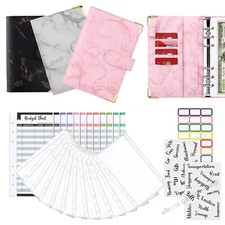 A6 Budget Binder PU Notebook Money Saving Planner Zipper Envelope Cash Organiser